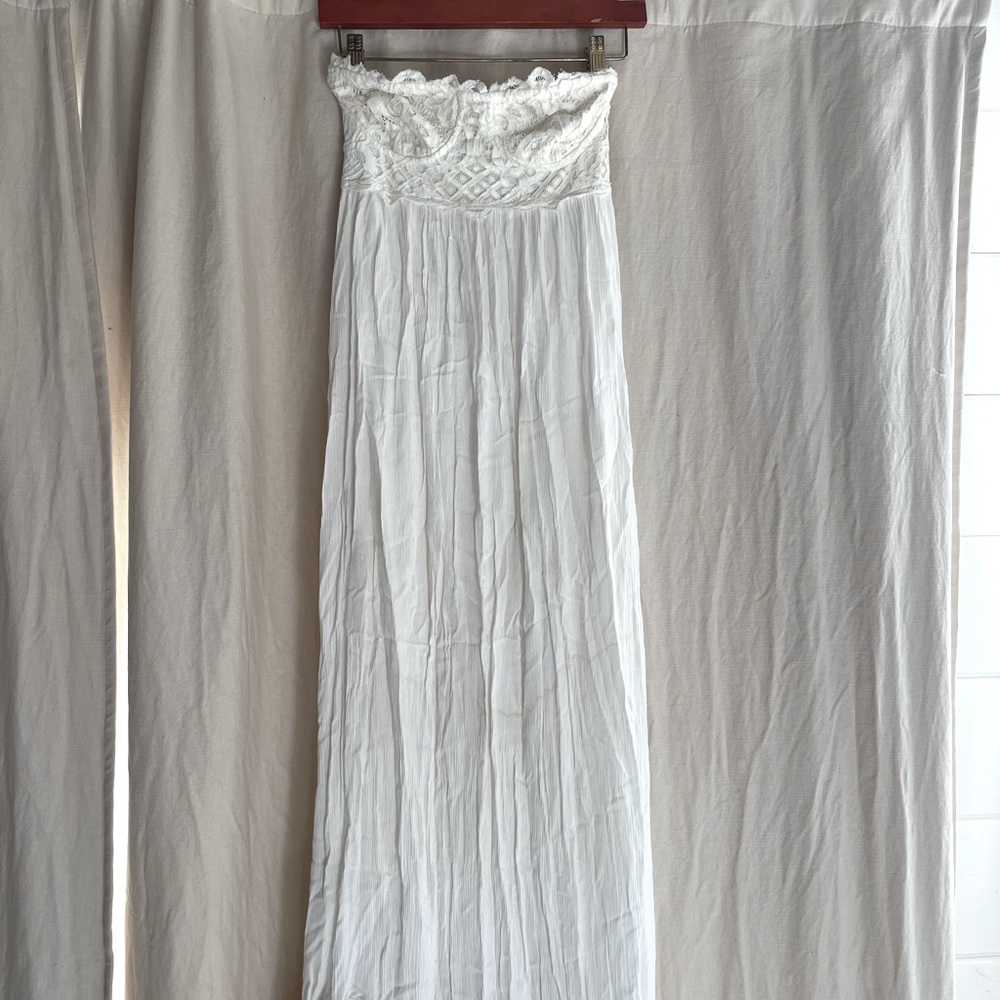 Free People white lace maxi dress - XS
